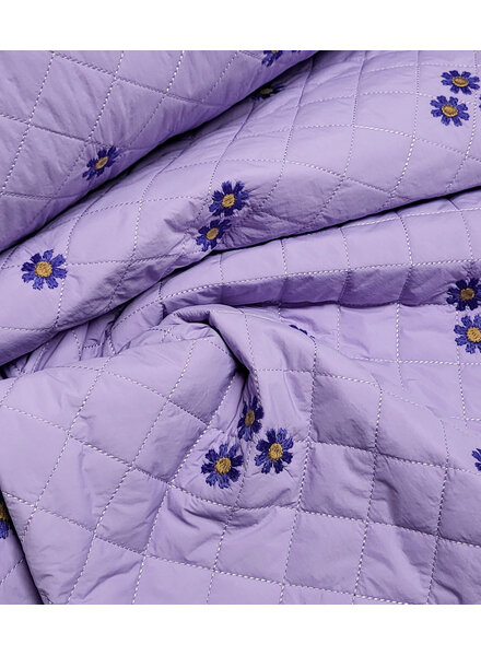 lila stepper met prachtige broderie - gematelasseerde stof
