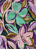 Poppy fabrics mint and pink flowers - cotton viscose