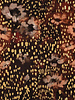 Poppy fabrics brown artistic print - viscose satin
