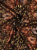 Poppy fabrics brown artistic print - viscose satin