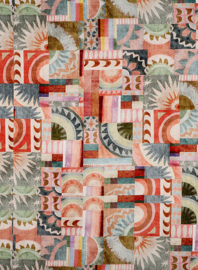 Poppy fabrics pastel abstract print - lenzing ecovero viscose