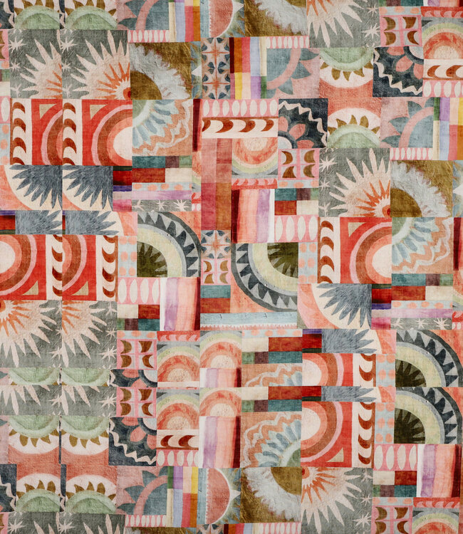 Poppy fabrics pastel abstracte print - lenzing ecovero viscose