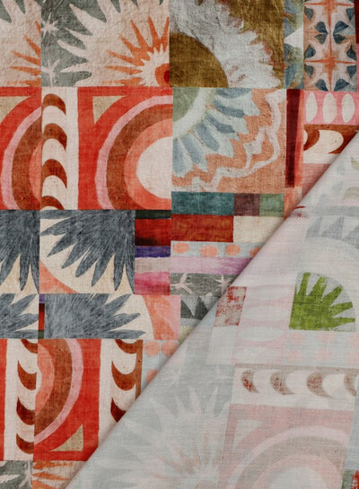 Poppy fabrics pastel abstracte print - lenzing ecovero viscose