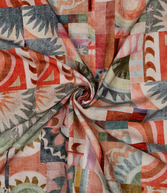 Poppy fabrics pastel abstract print - lenzing ecovero viscose