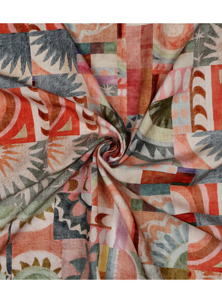 Poppy fabrics pastel abstract print - lenzing ecovero viscose