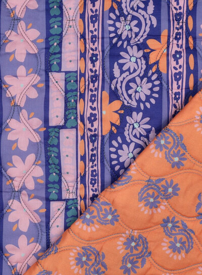purple print - quilted cotton - stepper