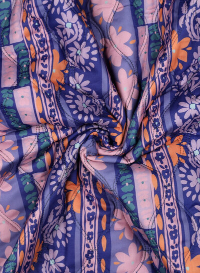 purple print - quilted cotton - stepper