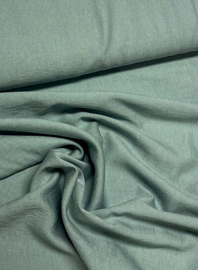 A la Ville mint - beautiful woven linen-look rayon