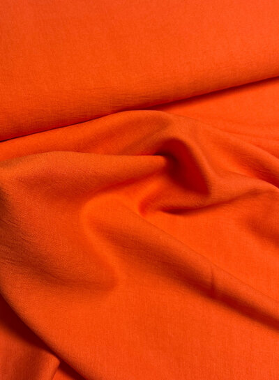 A la Ville coral - beautiful woven linen-look rayon