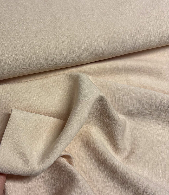A la Ville zandkleurig - prachtig geweven linnenlook rayon