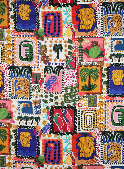 summer patchwork - satijn katoen