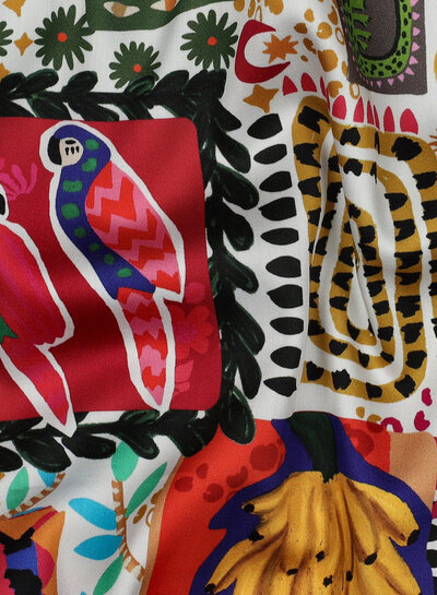 summer patchwork - satijn katoen