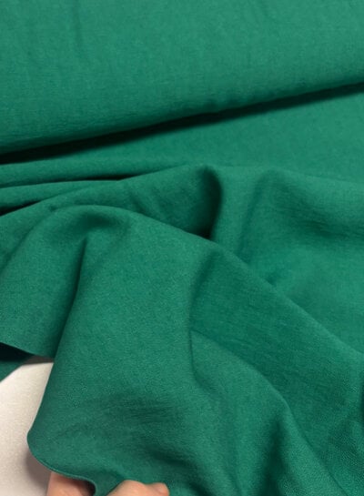A la Ville emerald groen - prachtig geweven linnenlook rayon