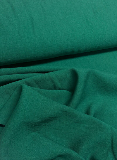 A la Ville emerald green - beautiful woven linen-look rayon