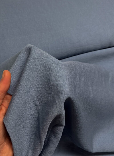 A la Ville blue - beautiful woven linen-look rayon