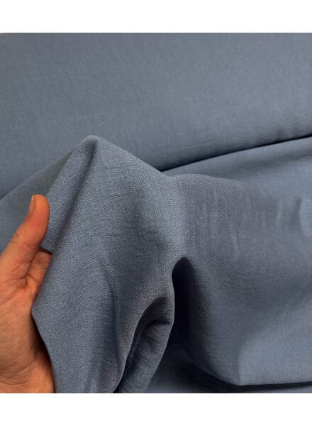 A la Ville blauw - prachtig geweven linnenlook rayon