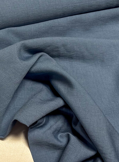 A la Ville blue - beautiful woven linen-look rayon