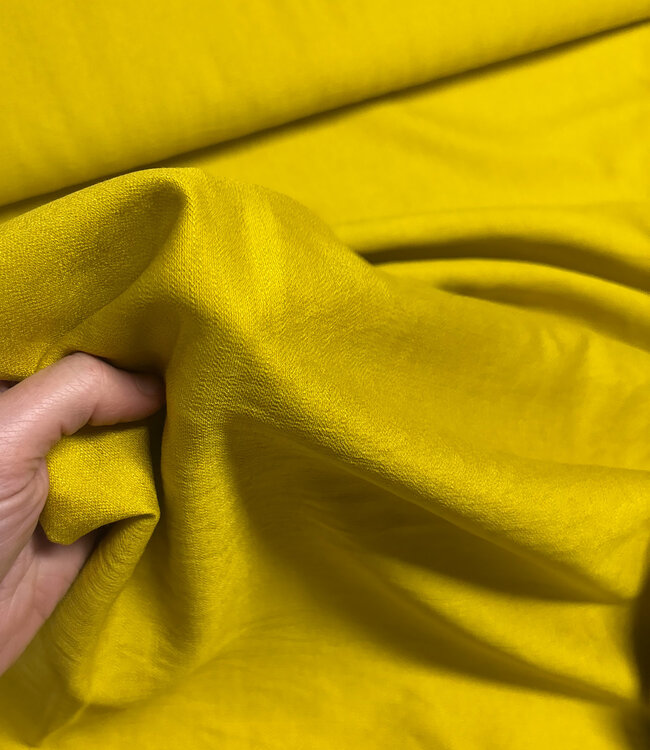 A la Ville mosterd - prachtig geweven linnenlook rayon