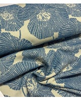 A la Ville blauw bloemen - zachte geweven jacquard - Knipmode