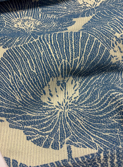 A la Ville blauw bloemen - zachte geweven jacquard - Knipmode