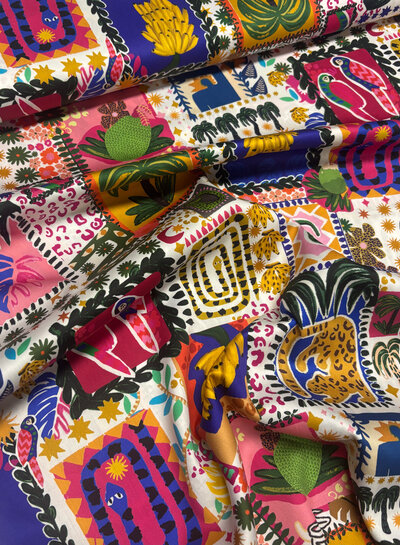 summer patchwork - satijn katoen