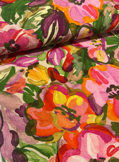 A la Ville beautiful colorful flowers - Italian viscose