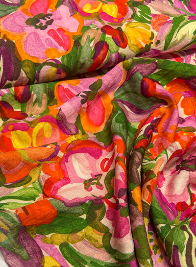 A la Ville beautiful colorful flowers - Italian viscose