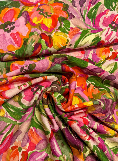 A la Ville beautiful colorful flowers - Italian viscose
