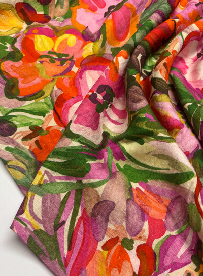 A la Ville prachtige kleurrijke bloemen - Italiaanse viscose