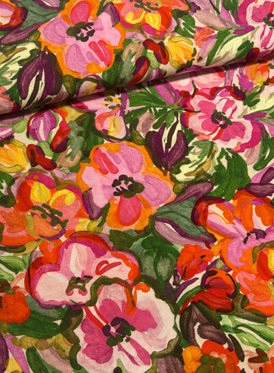 A la Ville prachtige kleurrijke bloemen - Italiaanse viscose