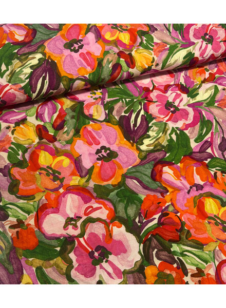 A la Ville prachtige kleurrijke bloemen - Italiaanse viscose