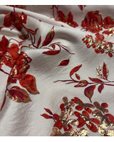 A la Ville rode bloemen met lurex - geweven jacquard - Knipmode