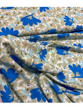 spring blossom blue - viscose poplin