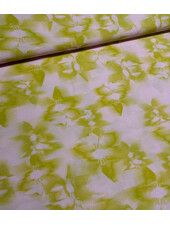 roze en mosterd abstract - silktouch viscose