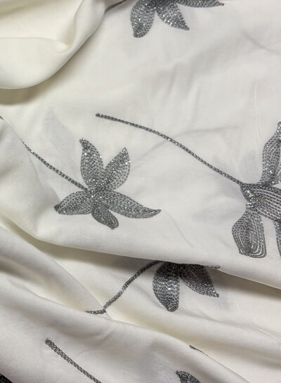 A la Ville silver lurex embroidery - rayon viscose