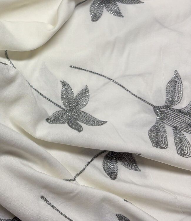 A la Ville zilver lurex broderie - rayon viscose