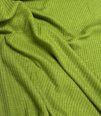 Lime green cotton knitted with ribbing - beautiful shape-retaining fabric