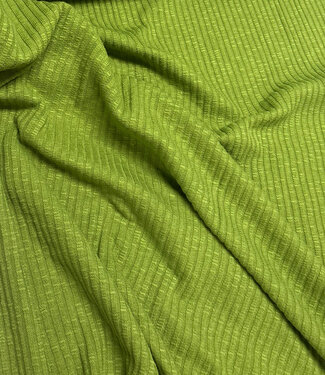 lime groen- katoen gebreid met ribbel - prachtige vormvaste stof