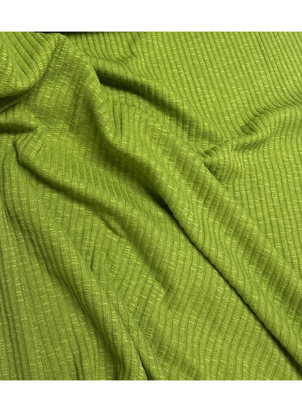 Lime green cotton knitted with ribbing - beautiful shape-retaining fabric