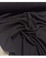 zwart - katoen gebreid met ribbel - prachtige vormvaste stof