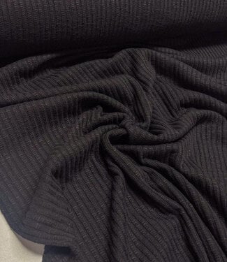black - cotton knitted with rib - beautiful shape-retaining fabric