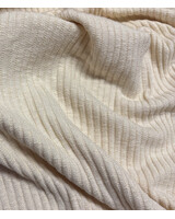 gebroken wit - katoen gebreid met ribbel - prachtige vormvaste stof