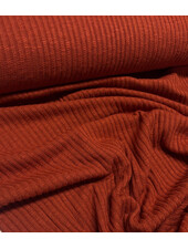 rust - cotton knitted with rib - beautiful shape-retaining fabric