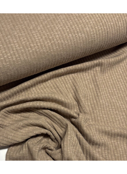 sand - cotton knitted with rib - beautiful shape-retaining fabric