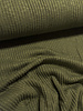 khaki green - cotton knitted with ribbing - beautiful shape-retaining fabric