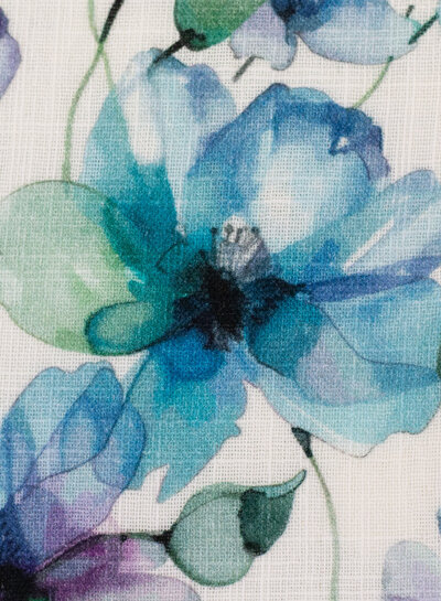 blue flowers - cotton double gauze