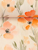 oranje bloemen - katoen double gauze