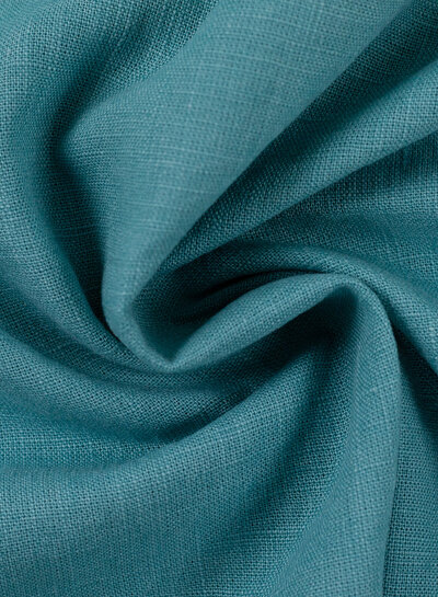 Plain aqua blue linen