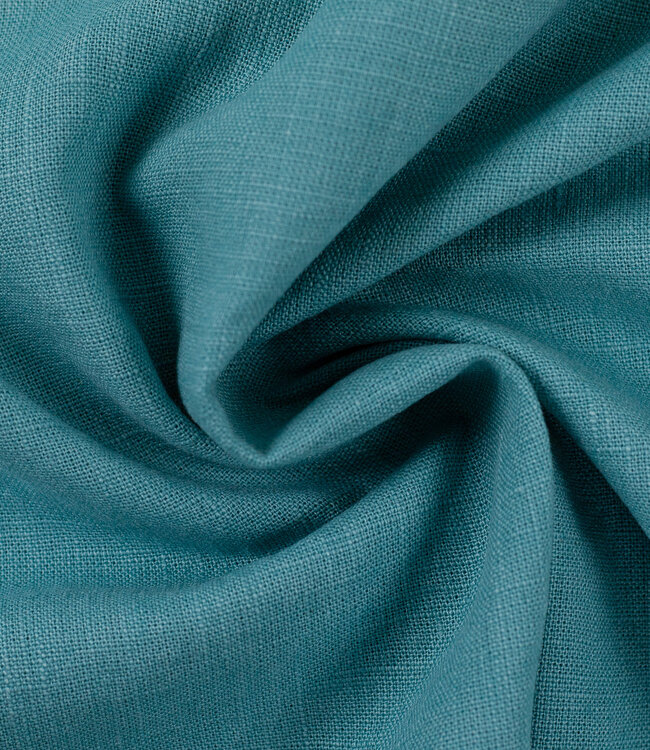 Effen aqua blauw linnen
