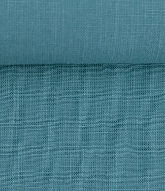 Plain aqua blue linen